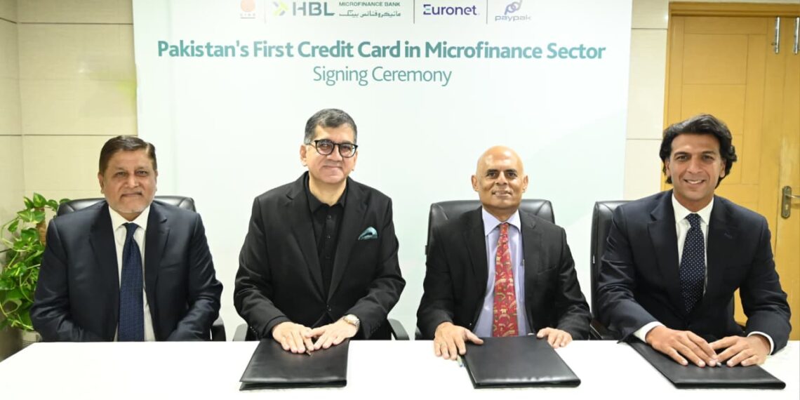 HBL Microfinance Bank, 1LINK and Euronet executives sign PayPak Credit Card agreement in Islamabad