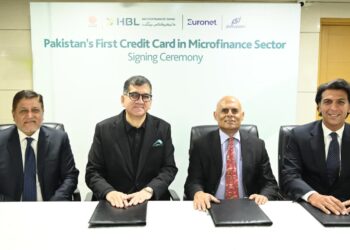 HBL Microfinance Bank, 1LINK and Euronet executives sign PayPak Credit Card agreement in Islamabad
