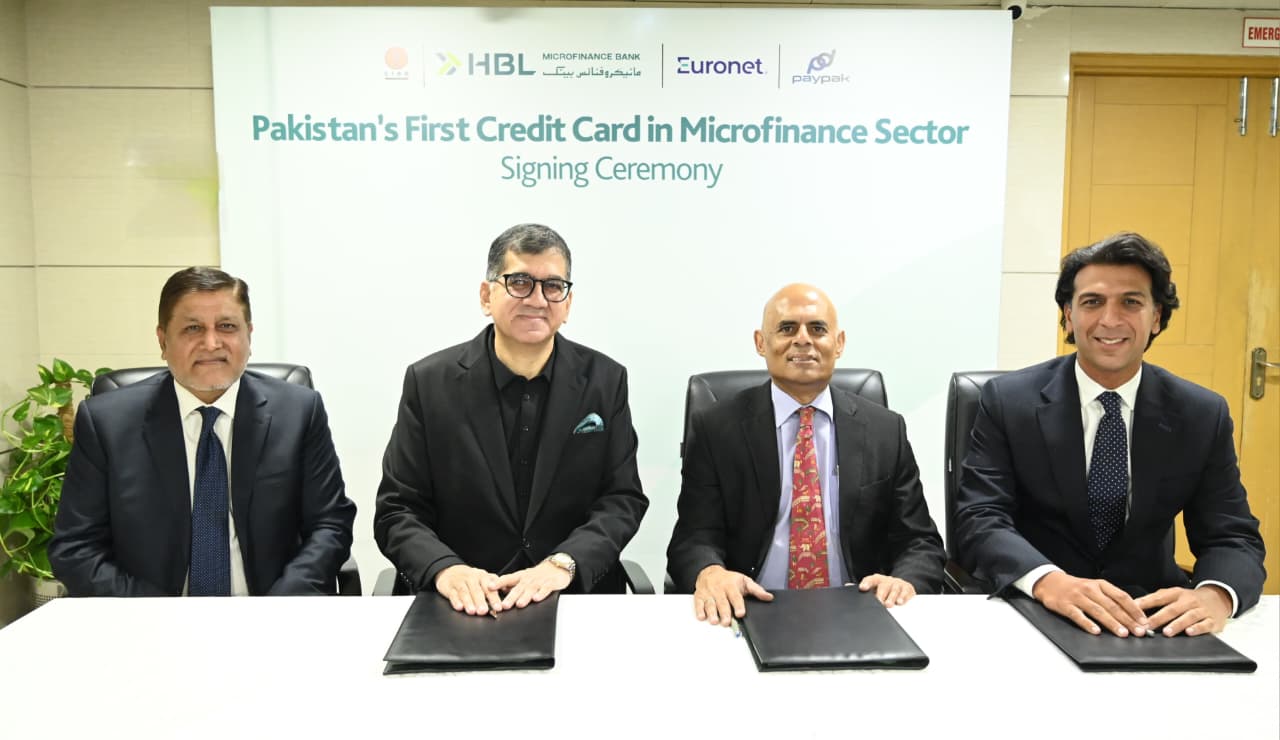 HBL Microfinance Bank, 1LINK and Euronet executives sign PayPak Credit Card agreement in Islamabad