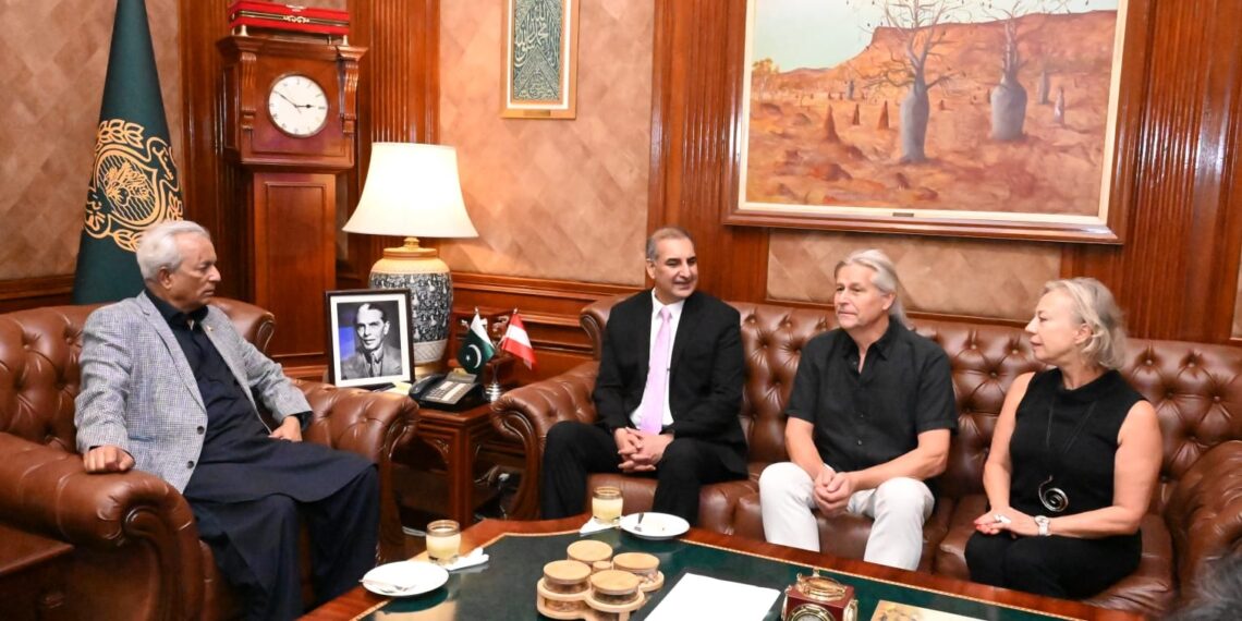 Sindh Governor Nehal Hashmi meeting Austrian Honorary Consul General Dr. Hussain Islam at Governor House Karachi