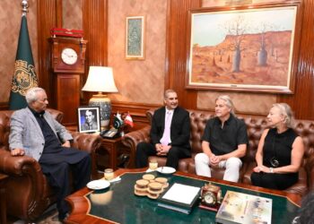 Sindh Governor Nehal Hashmi meeting Austrian Honorary Consul General Dr. Hussain Islam at Governor House Karachi