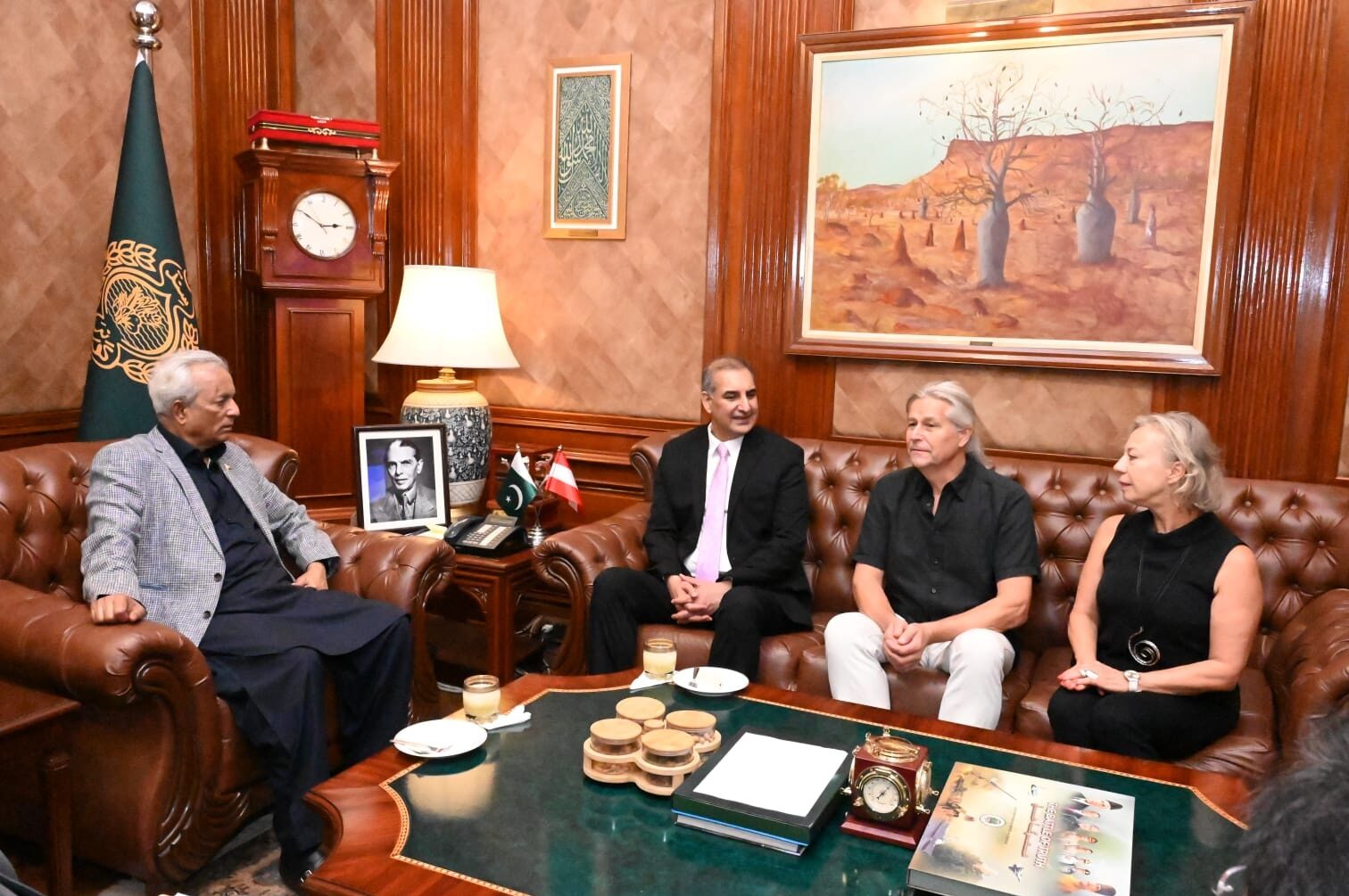 Sindh Governor Nehal Hashmi meeting Austrian Honorary Consul General Dr. Hussain Islam at Governor House Karachi