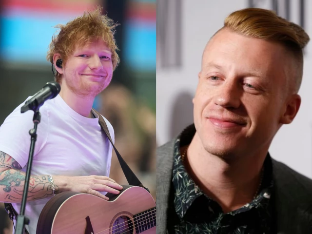 Macklemore performs during Ed Sheeran’s Loop Tour before being removed from remaining US dates.