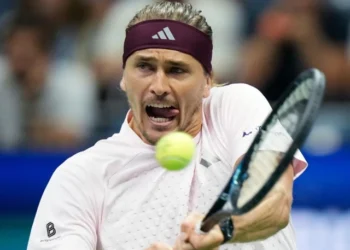 Alexander Zverev competing at the US Open tennis tournament