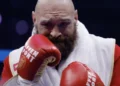 Tyson Fury during a heavyweight boxing event