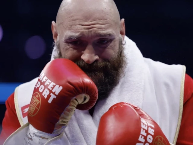 Tyson Fury during a heavyweight boxing event