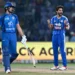 Sanju Samson celebrates after scoring a rapid fifty for India against Afghanistan.