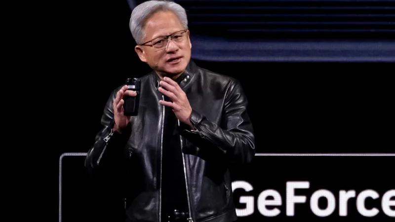 Nvidia CEO Jensen Huang discussing artificial intelligence risks and safety