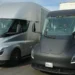 Tesla Semi electric truck displayed outside the company’s Nevada factory