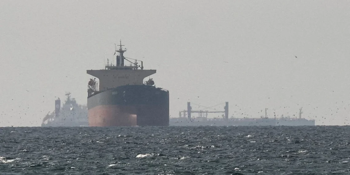 Vessel sailing through the Strait of Hormuz amid concerns over global oil supplies.