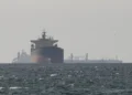 Vessel sailing through the Strait of Hormuz amid concerns over global oil supplies.