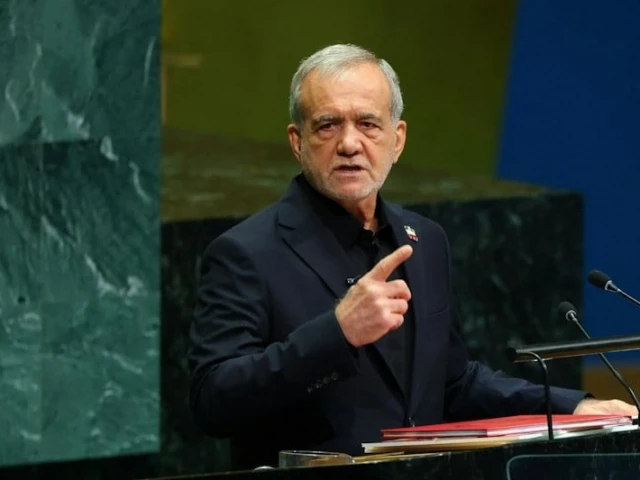 Iranian President Masoud Pezeshkian discussing Iran-US negotiations