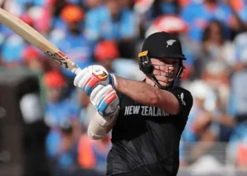 New Zealand all-rounder Michael Bracewell during an international cricket match.
