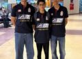 Karachi Grammar School students Ziyad Qasim Farrukh, Shaayan Nadir Abdullah and Syed Taha Ahmed with their autonomous robotics project