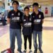 Karachi Grammar School students Ziyad Qasim Farrukh, Shaayan Nadir Abdullah and Syed Taha Ahmed with their autonomous robotics project
