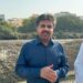 Syed Nasir Hussain Shah during a visit to Khayyam Canal in Clifton, Karachi, to review ongoing development work.