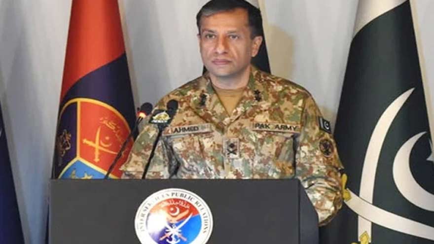 DG ISPR Lt Gen Ahmed Sharif Chaudhry during a media briefing on Pakistan security