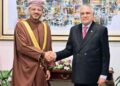 Pakistan’s Ishaq Dar meets Oman’s Foreign Minister Sayyid Badr Al Busaidi at the Ministry of Foreign Affairs.