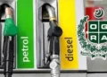 Petrol pump in Pakistan following the latest government revision of petrol and diesel prices.
