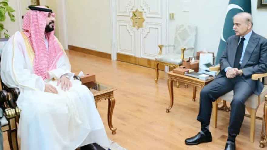 Shehbaz Sharif meets Saudi Ambassador Rajeh Tami Albugamy to discuss bilateral relations and regional security.