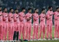 Pakistan cricket team in pink kits for the Breast Cancer Awareness Day ODI at Gaddafi Stadium, Lahore.