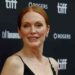 Jesse Eisenberg and Julianne Moore at the London Film Festival for the musical comedy The Debut.