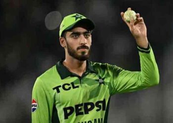Pakistan all-rounder Arafat Minhas during the ODI match against England.