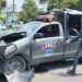 Rescue teams respond to an accident involving Elite Force personnel near Qureshi Interchange in Punjab.