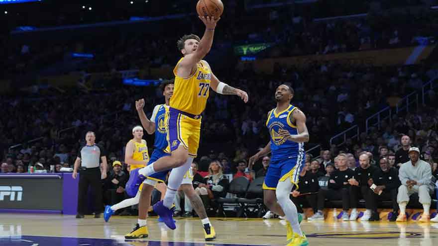Luka Doncic and Walker Kessler lead the Los Angeles Lakers against the Golden State Warriors in their NBA season opener.