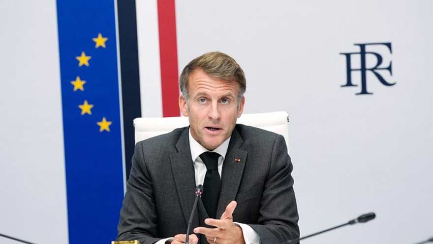 Emmanuel Macron addresses France’s response to protests and unrest amid heightened security measures.