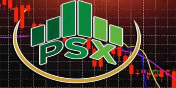 Pakistan Stock Exchange KSE-100 Index falls during Friday morning trading.