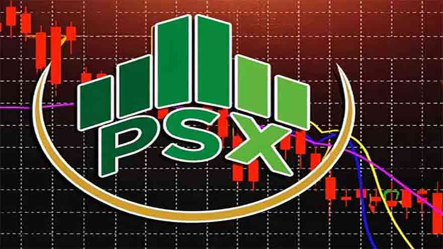 Pakistan Stock Exchange KSE-100 Index falls during Friday morning trading.