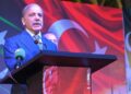 Prime Minister Shehbaz Sharif speaking at Türkiye’s 103rd Republic Day ceremony in Islamabad.