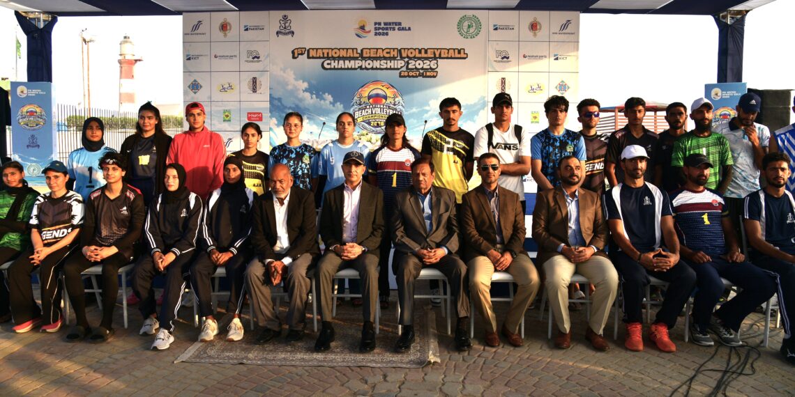 Opening ceremony of the National Beach Volleyball Championship 2026 hosted by Pakistan Navy at Manora Beach in Karachi