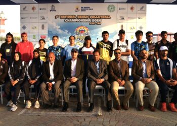 Opening ceremony of the National Beach Volleyball Championship 2026 hosted by Pakistan Navy at Manora Beach in Karachi