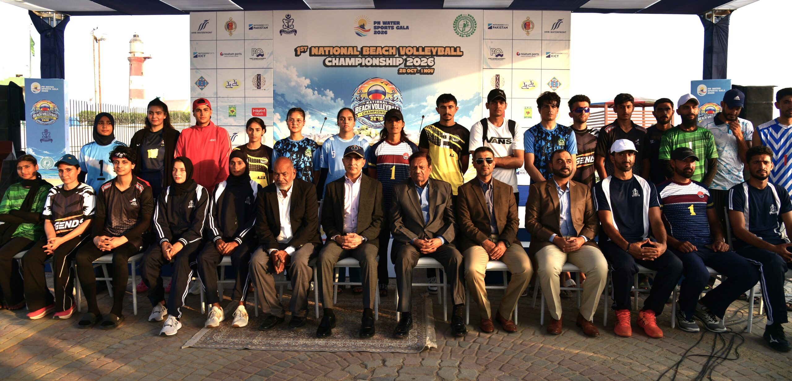 Opening ceremony of the National Beach Volleyball Championship 2026 hosted by Pakistan Navy at Manora Beach in Karachi