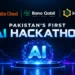 Participants present artificial intelligence projects during Alibaba Cloud’s first AI hackathon in Pakistan at NASTP Karachi.