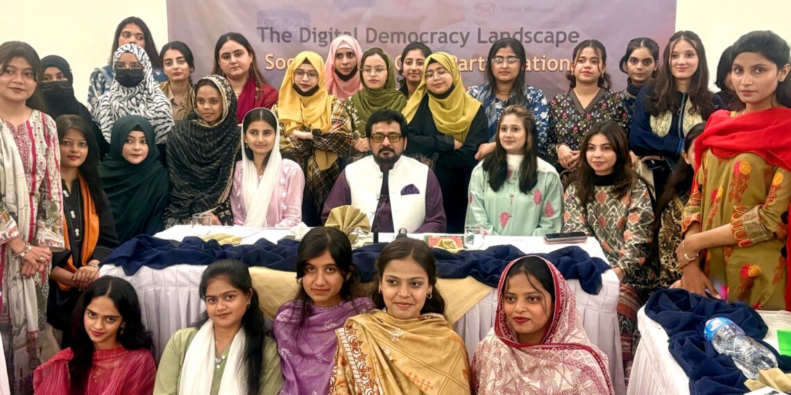 Waseem Hussain addresses media students and journalists at a Hyderabad workshop