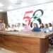 PPP leaders with women joining the Pakistan Peoples Party at Bilawal House Karachi