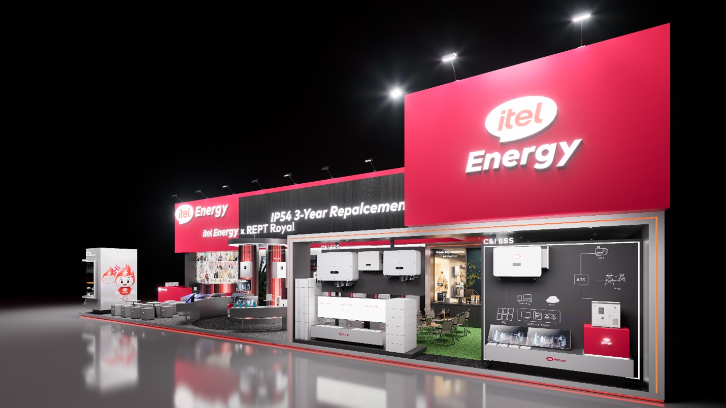 itel Energy Gen-2 battery and Sparta IP66 inverter showcased at Solar Pakistan Expo 2026