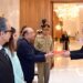 President Asif Ali Zardari during a credentials ceremony with ambassadors-designate at Aiwan-e-Sadr in Islamabad.
