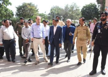Commissioner Karachi Syed Hassan Naqvi and Arts Council officials discuss security and event arrangements for World Culture Festival 2026.