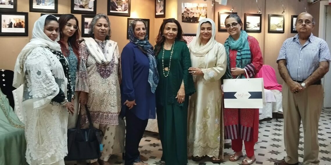 Models showcasing Umisum Atelier’s Eastern luxury and couture ensembles at The Art of Dressing pop-up in Karachi.