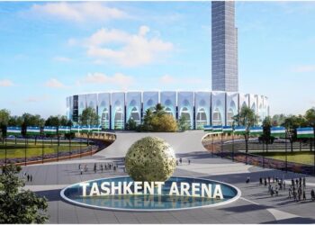 Planned urban development of New Tashkent in Uzbekistan, featuring modern infrastructure, residential areas and green spaces