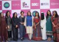Sharmeen Obaid-Chinoy and participants at the Patakha Pictures five-year celebration and 2026 Claim the Frame event in Karachi.