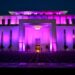 Government buildings in Islamabad illuminated in pink to promote breast cancer awareness.