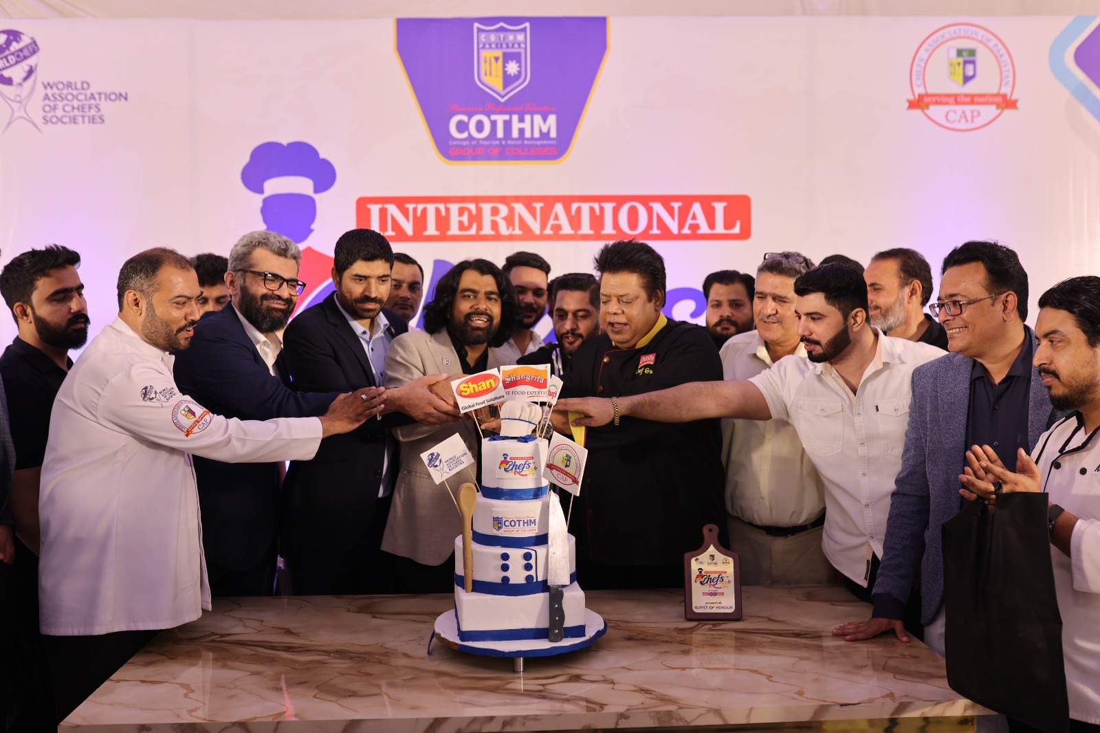 Chefs, culinary students and hospitality professionals celebrate International Chefs Day 2026 at a ceremony in Karachi.