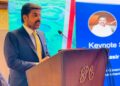 Nasir Hussain Shah speaks at the Climate Finance Accelerator’s Investor Roadshow 2026 in Karachi, highlighting private investment and modern technology to address climate change.