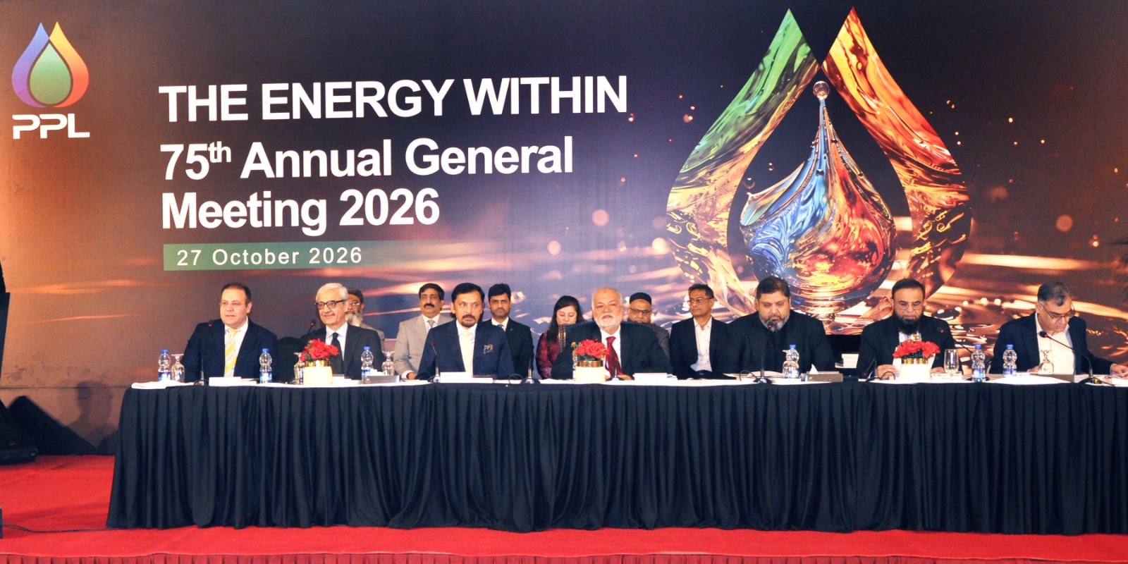 Pakistan Petroleum Limited’s 75th Annual General Meeting in Karachi, where shareholders approved a 60% final cash dividend and the company’s FY2025–26 financial statements.