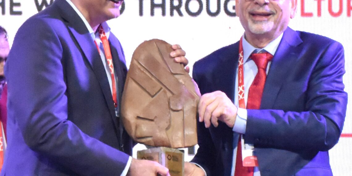 Sindh Chief Minister Murad Ali Shah, Arts Council President Muhammad Ahmed Shah and international guests at the opening ceremony of the World Culture Festival Karachi 2026.